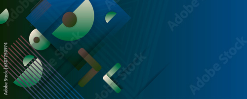 Abstract dark modern colors classic blue geometric shape and shadows editable vector design