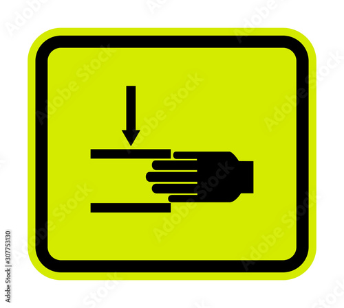 Beware Of Crushing Hand Symbol Isolate On White Background,Vector Illustration EPS.10