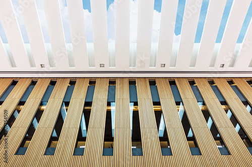 Interior with modern ceiling at Weston Library in Oxford photo