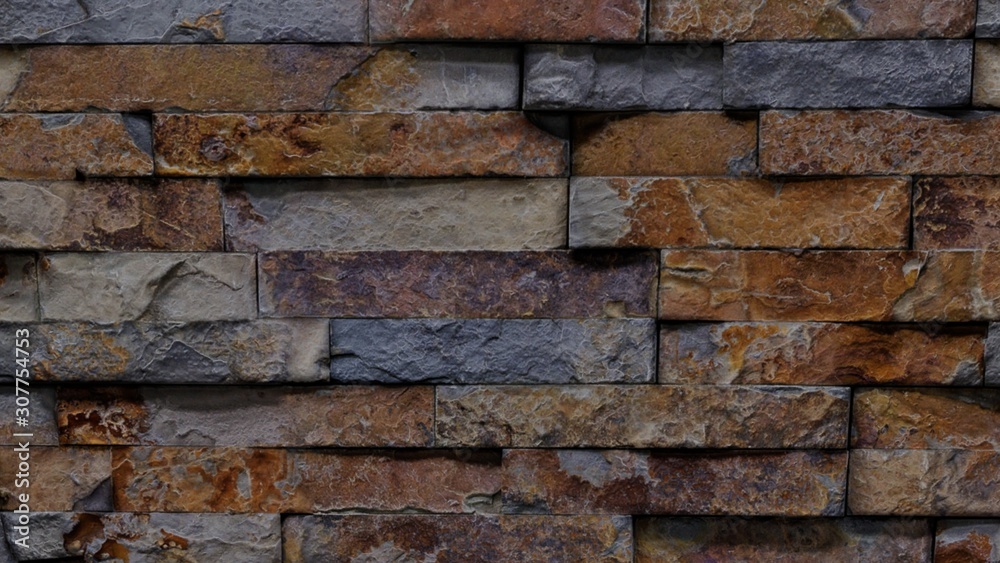 Background texture image of outdoor wall covered with rough shaped bricks. Background texture image of outdoor wall covered with rough shaped bricks.
