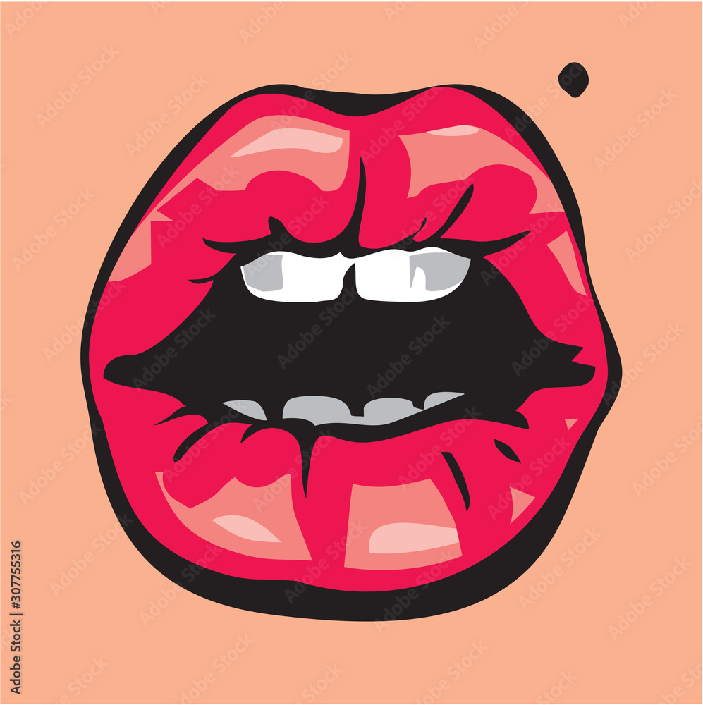 Lips. Pop art woman lips. Open mouth. Lips. Pop art woman lips. Open mouth.