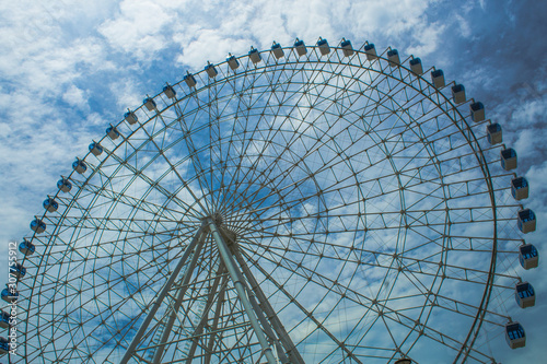 Rio de Janeiro, Brazil - December 1, 2019: Ferris wheel called "Rio Star" at Olympic Boulevard in Maua Square. 