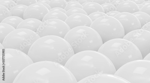 Abstract organic white balls structure background texture 3d render illustration © eliahinsomnia