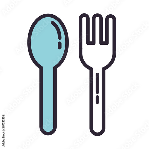 fork and spoon cutleries icons
