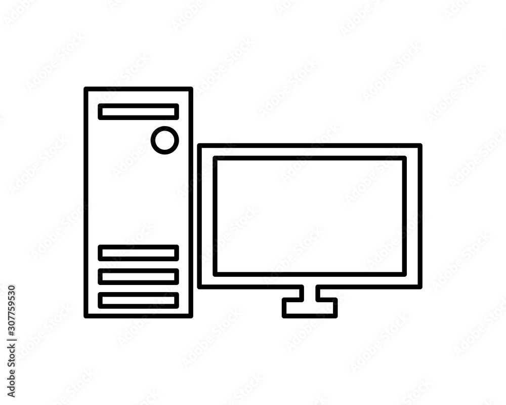computer desktop device isolated icon computer desktop device isolated icon