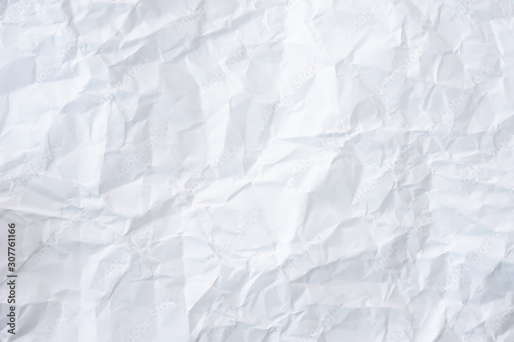 Fototapeta premium white and gray crumpled paper texture background. crush paper so that it becomes creased and wrinkled.