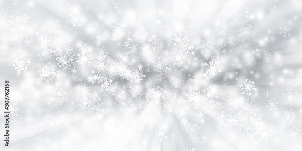 white and gray Christmas light with snowflake bokeh background, Winter backdrop wallpaper. white and gray Christmas light with snowflake bokeh background, Winter backdrop wallpaper.