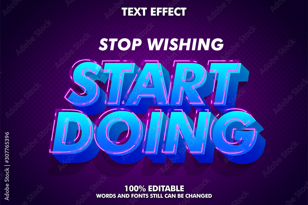 Modern bold font effect with glowing outline