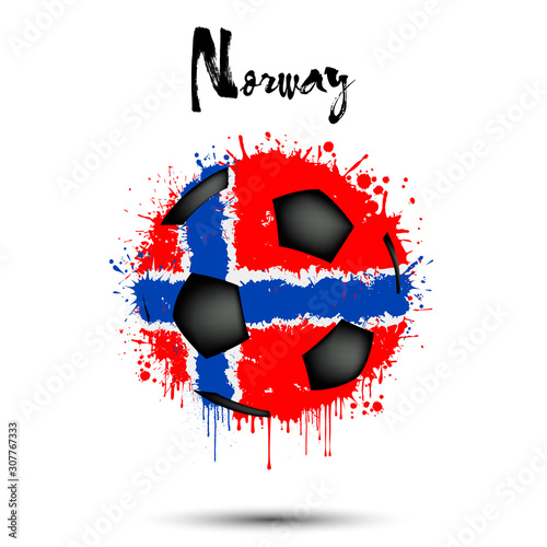 Soccer ball in the colors of the Norway flag