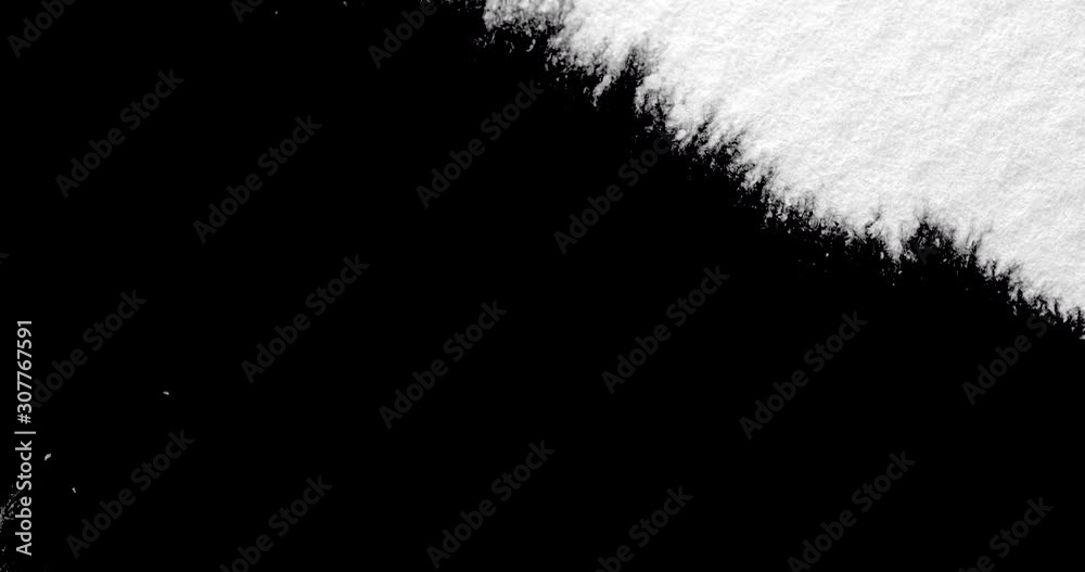 Black ink track matte reveal transition on white
