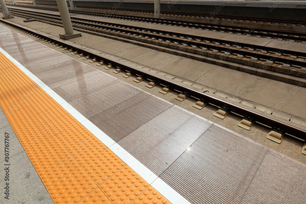 Fototapeta premium Railway stations, platforms and rails