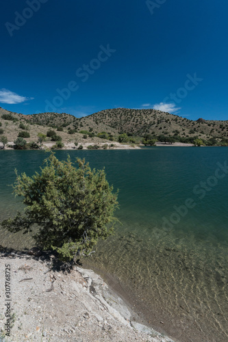 Vertical of Bill Evans Lake view in New Mexico near Silver City.