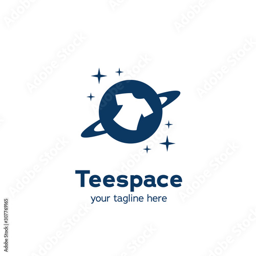 tee tshirt planet space logo icon symbol simple vector