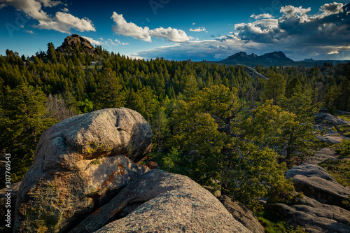 The rock formations of Vedauwoo in the Medicine Bow National Forest near Laramie, Wyoming photo