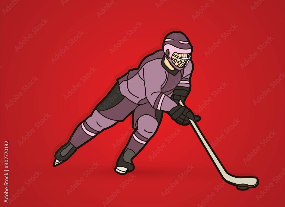 Ice Hockey player action cartoon sport graphic vector. Ice Hockey player action cartoon sport graphic vector.