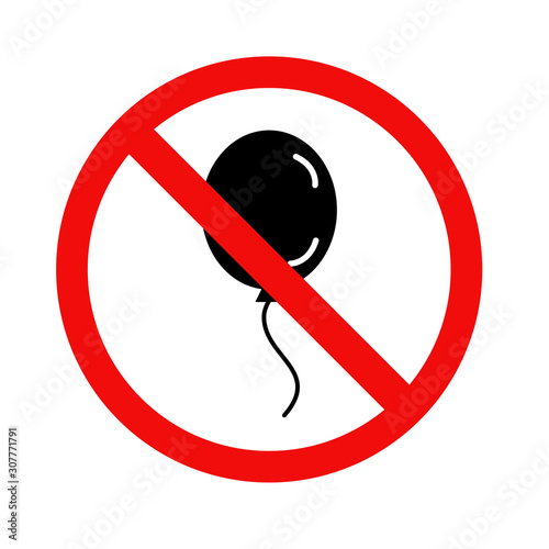 No balloon icon vector isolated on white background. Warning, caution, attention, restriction, danger flat sign design.
