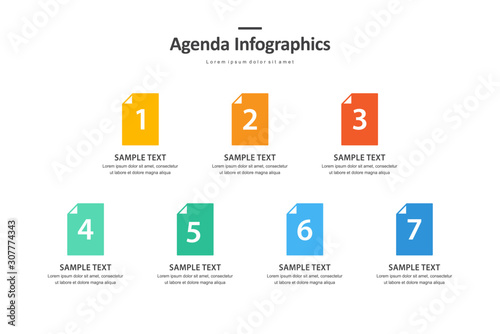 agenda infographic design, chart for planning events