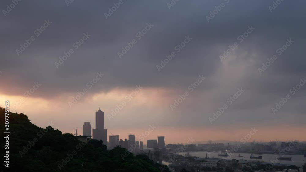time lapse of cloudscape with fast moving clouds taken in Kaohsiung, Taiwan. - timelapse of sunrise behind clouds. time lapse of cloudscape with fast moving clouds taken in Kaohsiung, Taiwan. - timelapse of sunrise behind clouds.