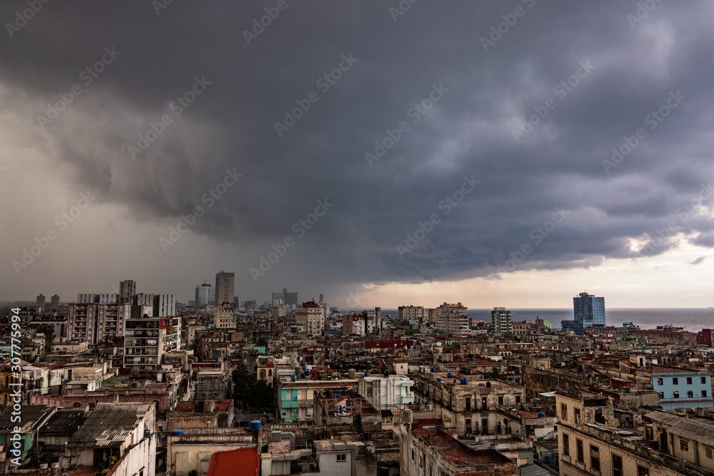 storms over Havana city