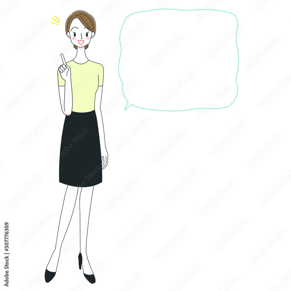 エステティシャン・美容スタッフと吹き出しのイラスト エステティシャン・美容スタッフと吹き出しのイラスト
