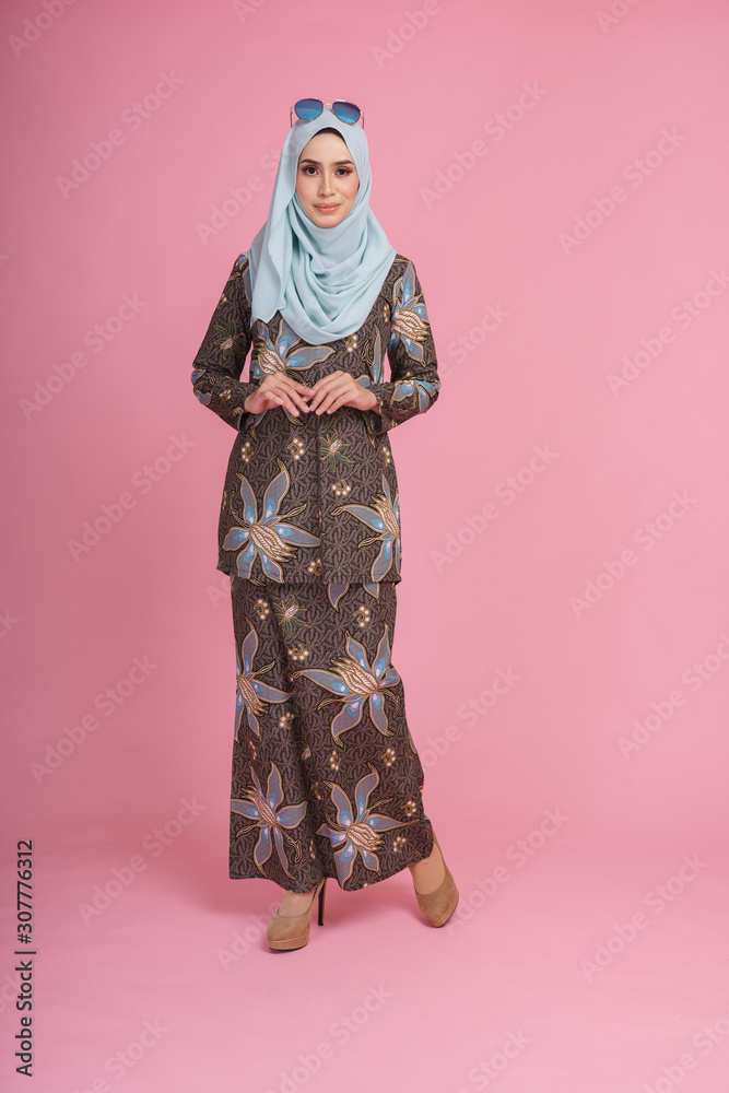 Beautiful female model wearing batik design Beautiful female model wearing batik design