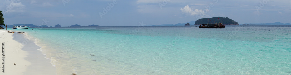 Beautiful crystal clear water of Nyaung Oo Phee island in Andaman sea