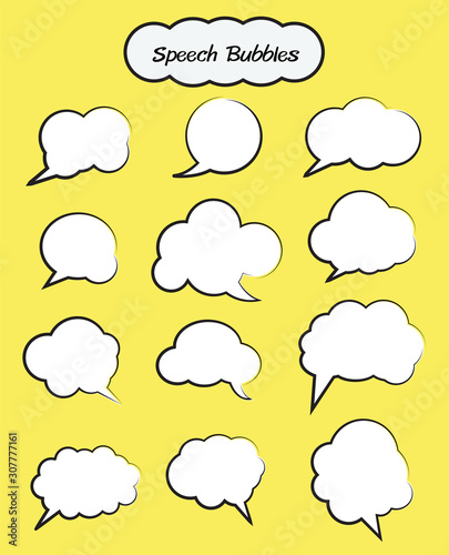 speech bubbles set, vector design