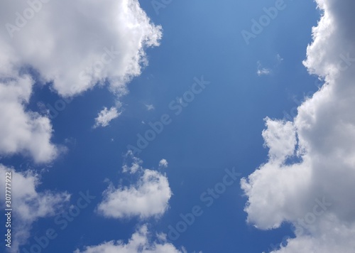 blue sky with white clouds © tip