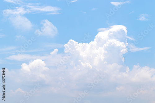 Blue sky and big white clouds or cloudscape.