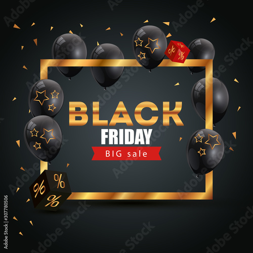 poster black friday poster with big offer lettering vector illustration design