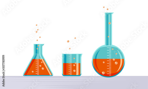 chemistry laboratory glass instruments isolated