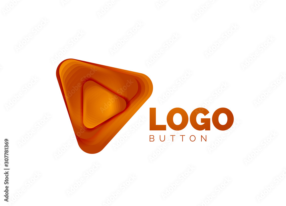 Play, arrow or download button icon, minimal design business logo template. 3d geometric bold in relief style with color blend steps effect. Vector Illustration For Wallpaper, Banner, Background, Card Play, arrow or download button icon, minimal design business logo template. 3d geometric bold in relief style with color blend steps effect. Vector Illustration For Wallpaper, Banner, Background, Card
