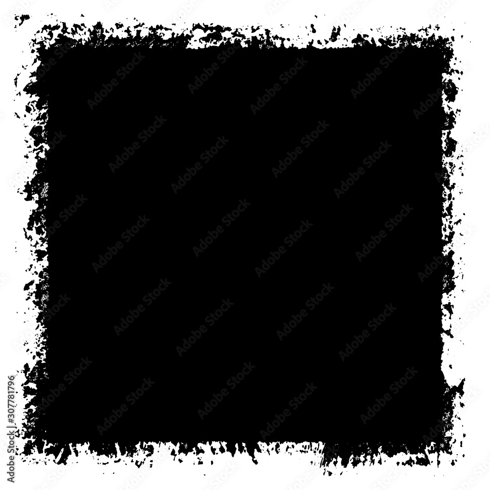 Grunge background black rectangular isolated on white background
