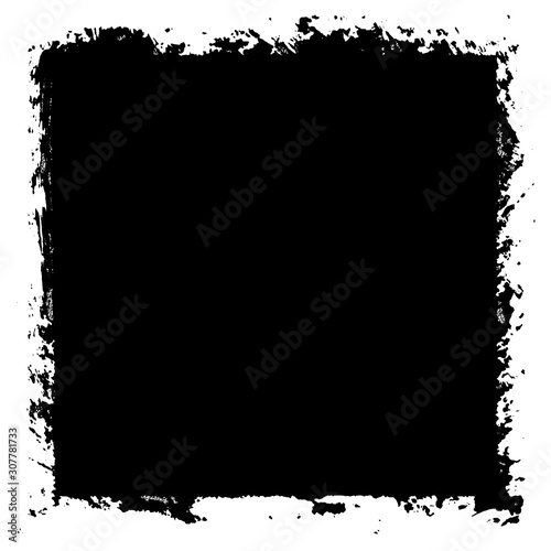 Grunge background black rectangular isolated on white background