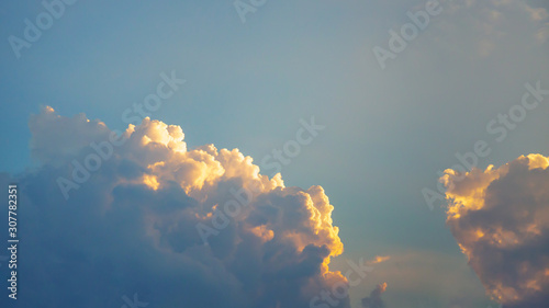 Canvas Print Dramatic blue sky and clouds at sunset or evening time.