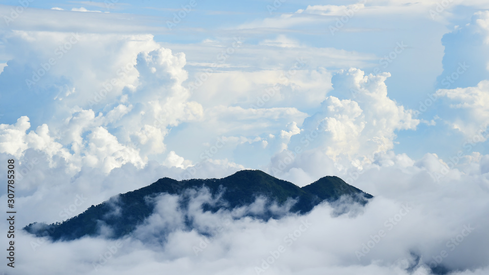 Landscape sea of fog at the mountains, Thailand