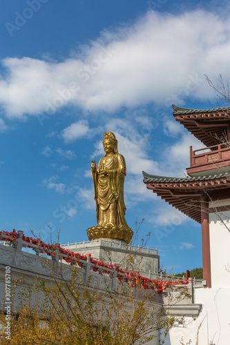 Golden Guan Yin statue at Dalian Hengshan Temple