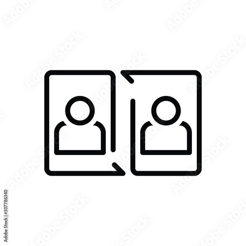 Black line icon for peer