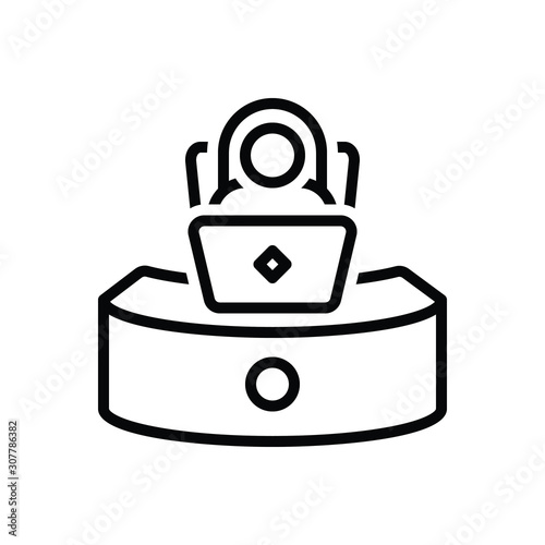 Black line icon for secretary 