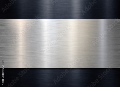 Brushed metal plaque over b...