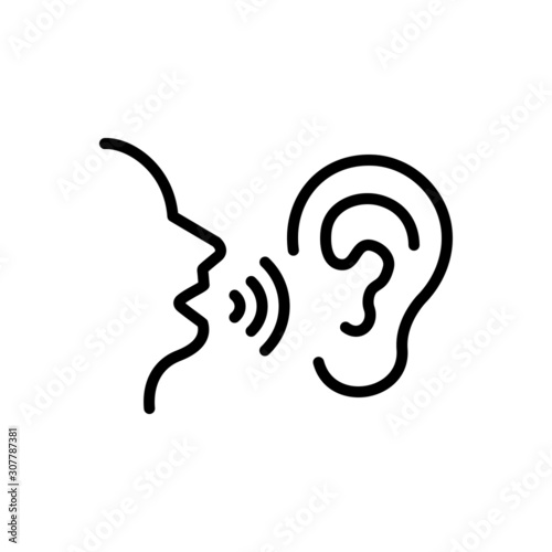 Black line icon for secret