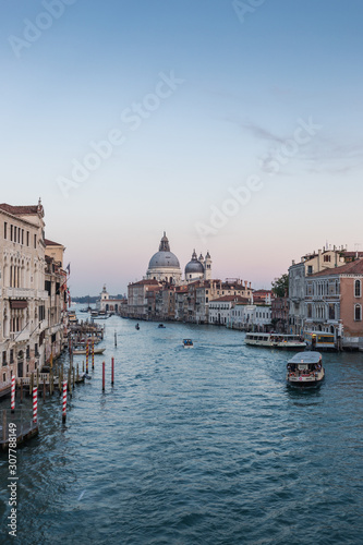 Twilight landscapes of the Grand Canal in Venice  Italy