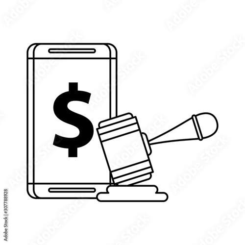 smartphone with dollar money symbol