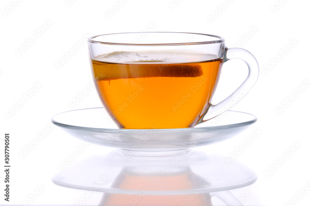 Tea on white background
