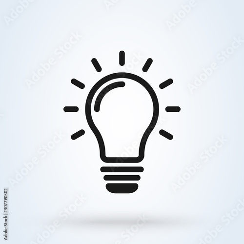 invention and light bulb, Simple modern icon design illustration.