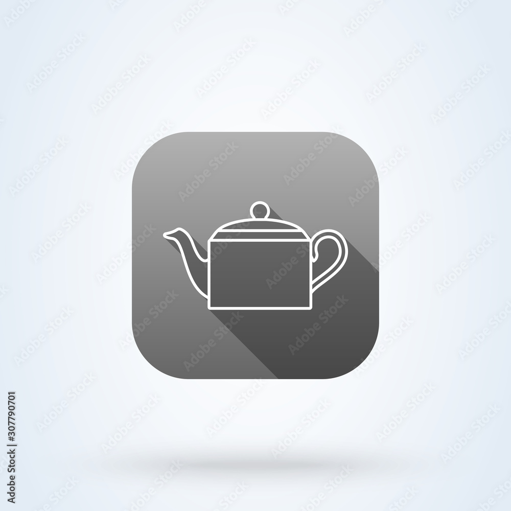 Obraz premium The teapot. Line art Tea symbol Simple modern icon design illustration.