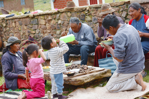 Native american family having dinner. Togetherness.