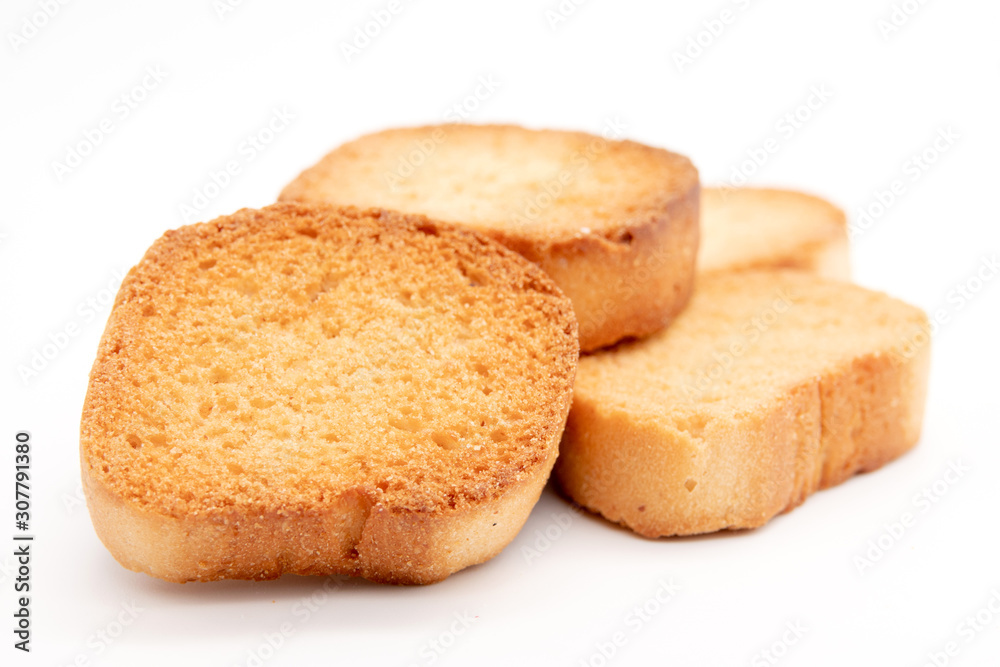 vanilla little crackers on a white background