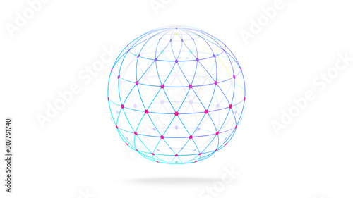 Futuristic globe data network background