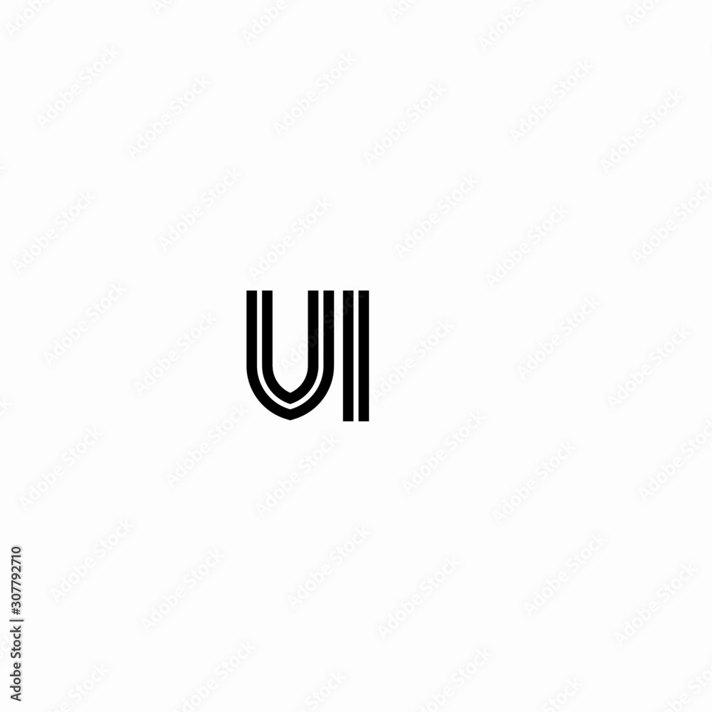 Initial outline letter VI style template Initial outline letter VI style template